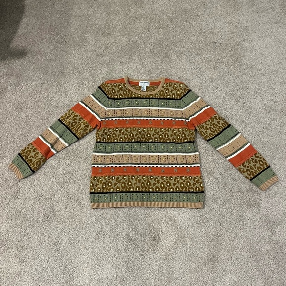Alfred Dunner Vintage Patterned Sweater - Picture 1 of 5